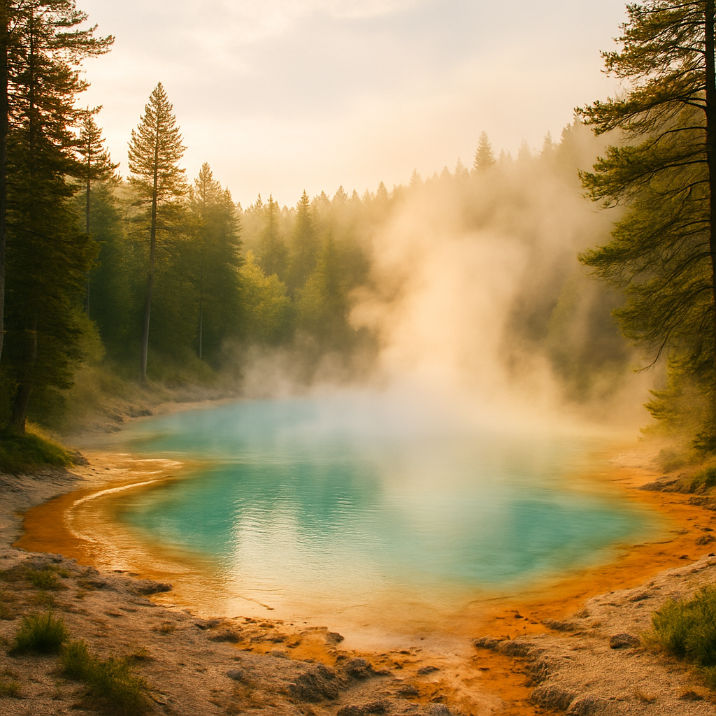 Peaceful forest and river landscape representing calm and renewal